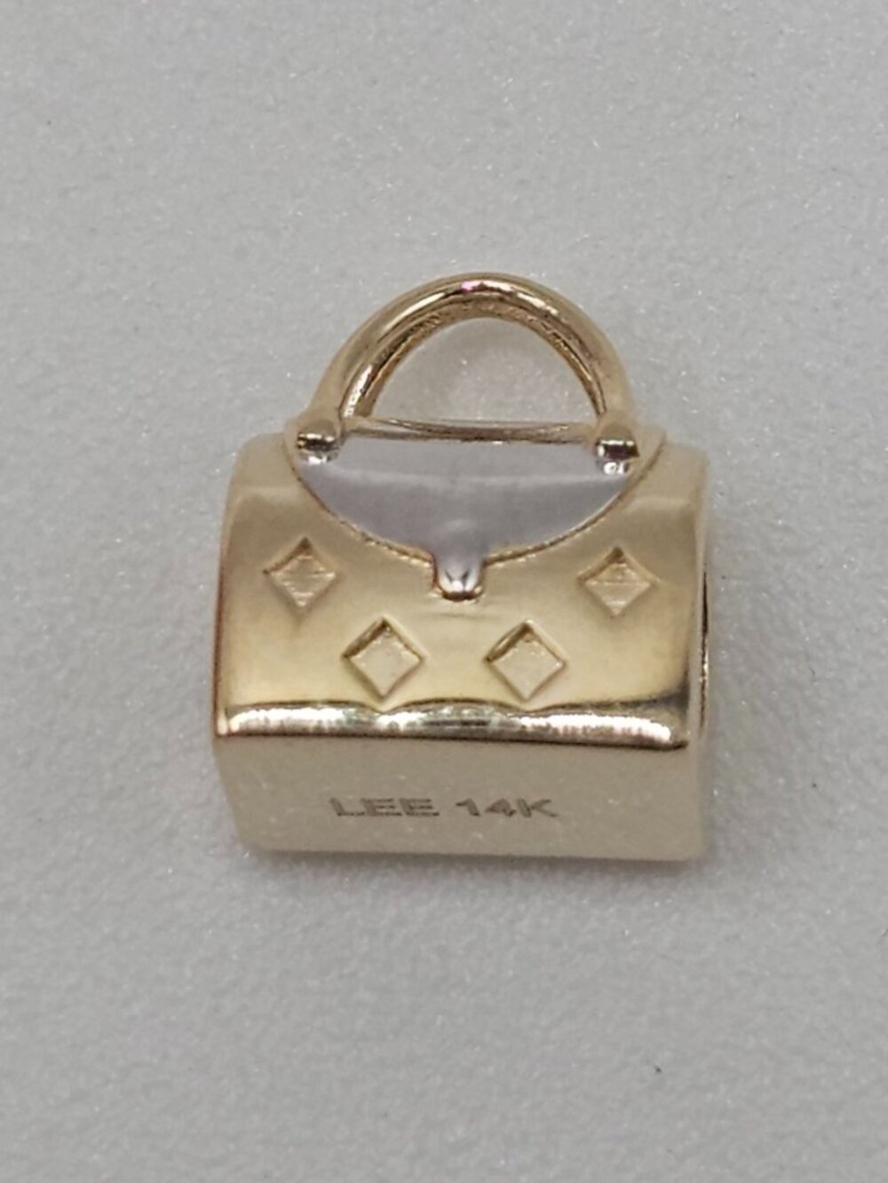 14KT Gold Toned Handbag Slider Charm for Bracelet